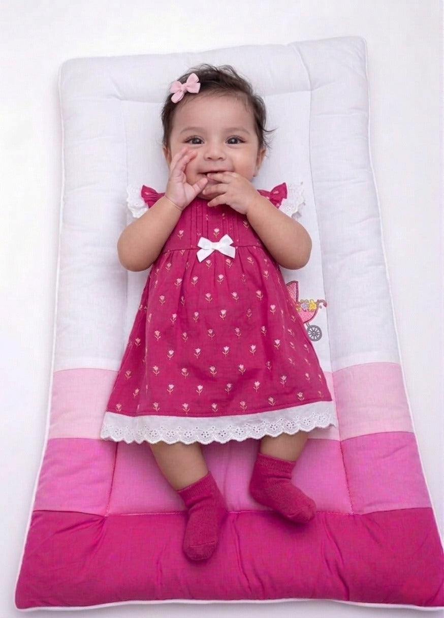 Blush Fantasy: 9-Piece Essential Hand-Embroidered Nursery Bundle