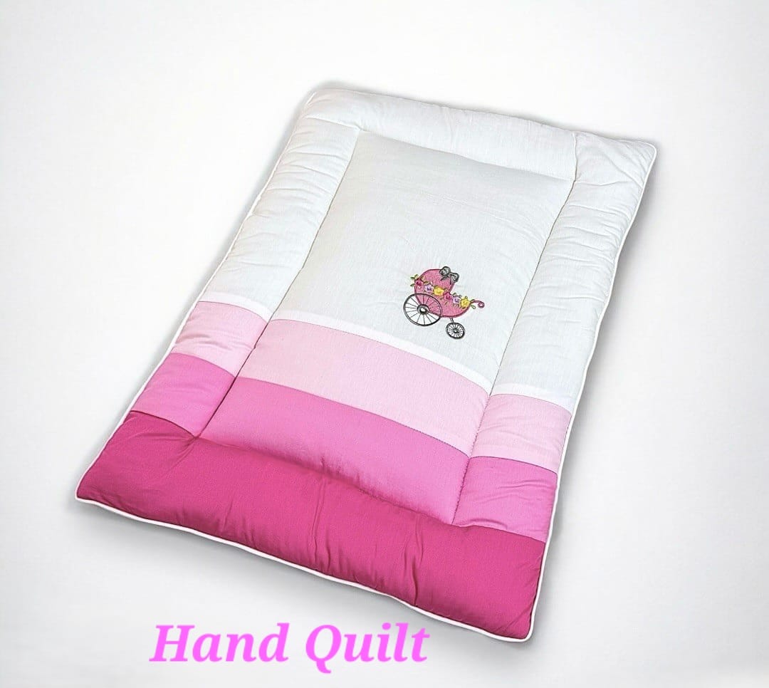 Blush Fantasy: 9-Piece Essential Hand-Embroidered Nursery Bundle